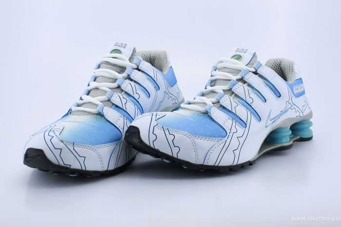 blanc et bleu baskets Nike Shox (3)